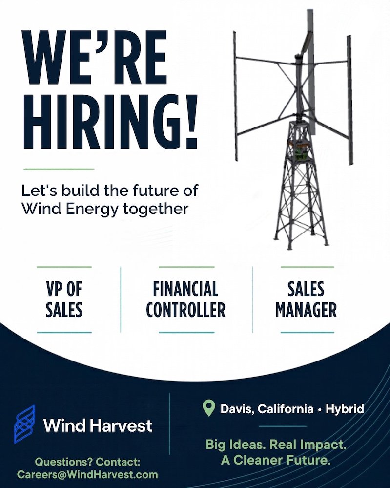 Wind Harvest Careers, Now hiring